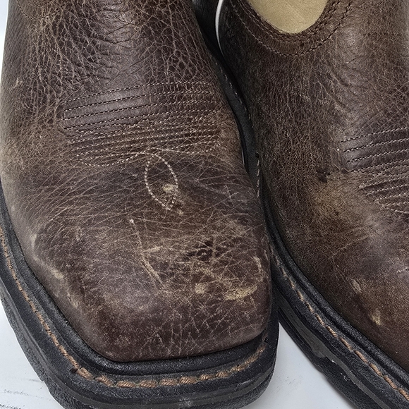 Ariat men 10EE workhog steel wide square toe boots slip oil resistant leather - Picture 4 of 11